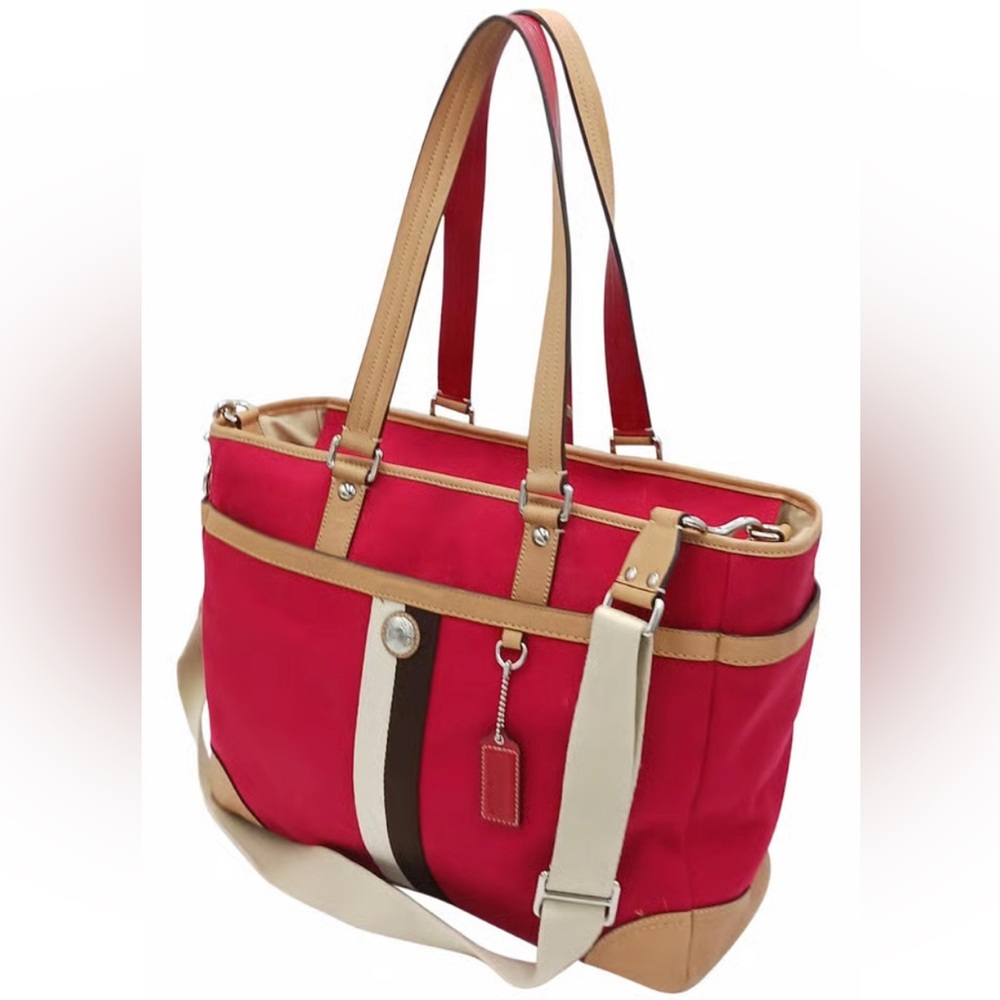 Coach Red and Tan Baby Bag